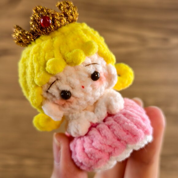 Handmade Amigurumi Crochet Princess Aurora Plushie - Picture 2 of 6